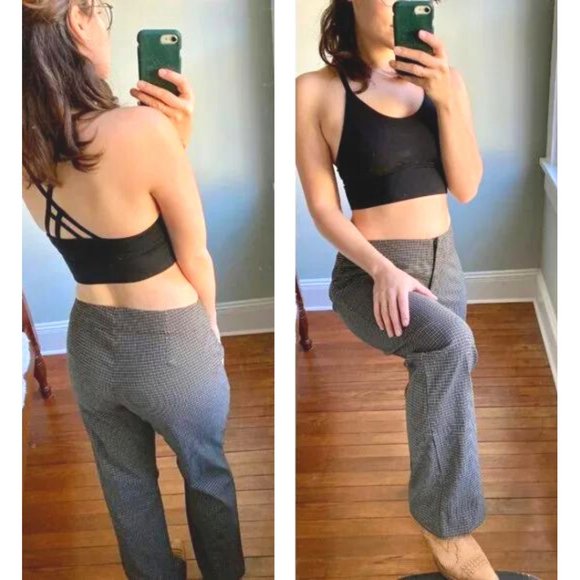 Vintage Y2K The Limited Green Tan Plaid Straight Leg Slack Stretchy Ska Pants M - Picture 7 of 7